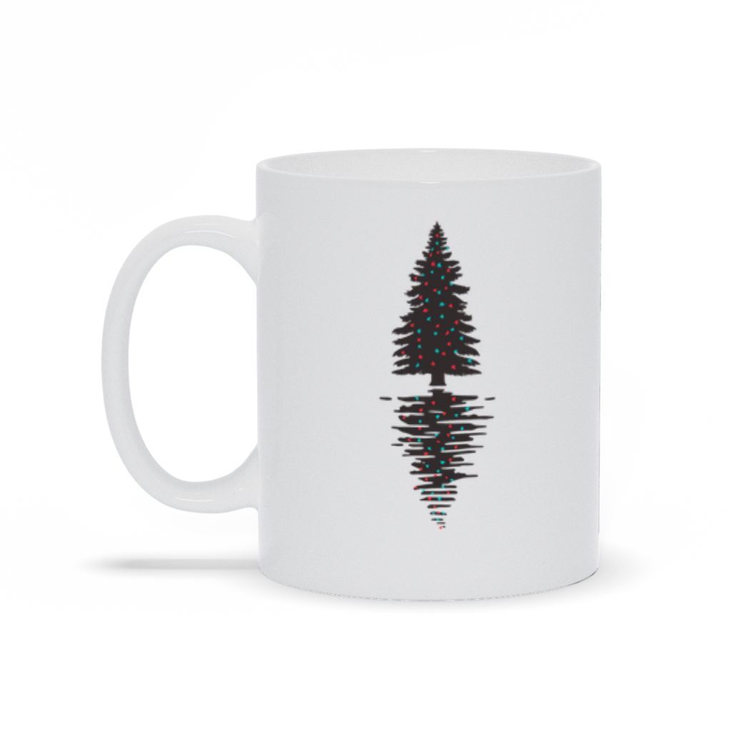 Holiday Coffee Mug - Decorated Christmas Tree with reflection coffee mug