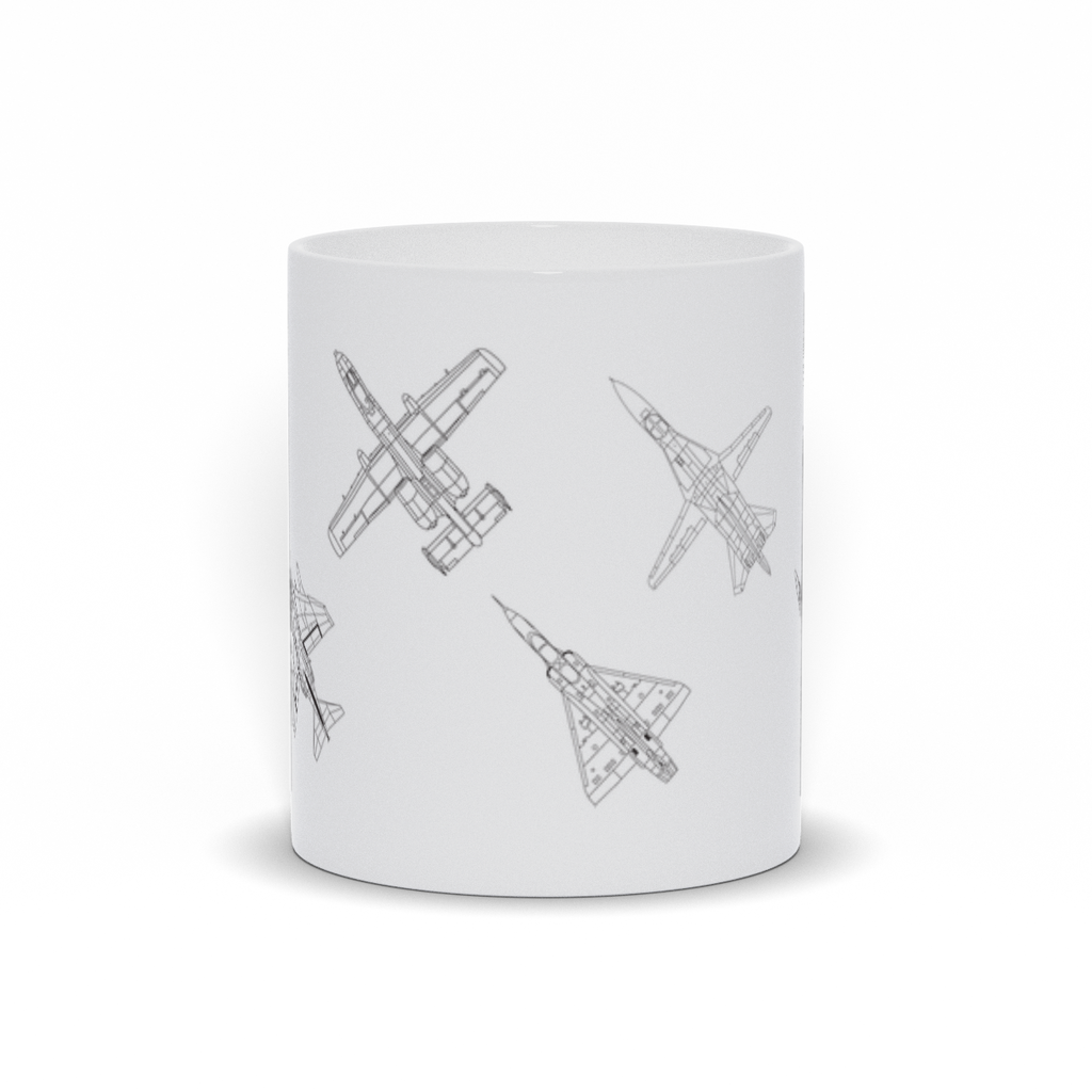 Military Coffee Mug - Multiple Fighter Jets on a Coffee Mugs