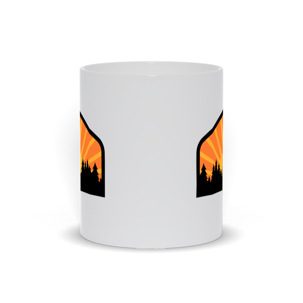 Outdoor Coffee Mug - Sun Rising Behind A Forest Coffee Mug