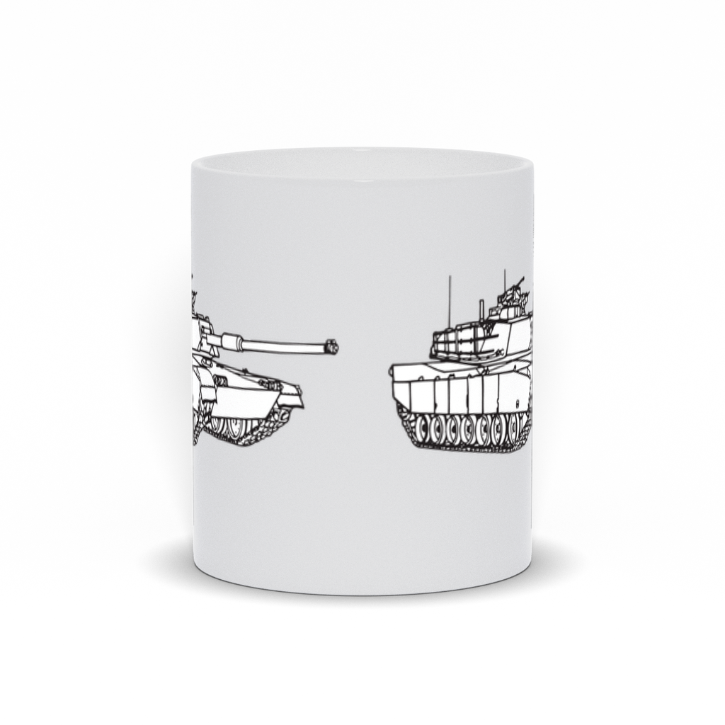 Military Coffee Mug - White M1 Abrams US Army Tank Coffee Mug