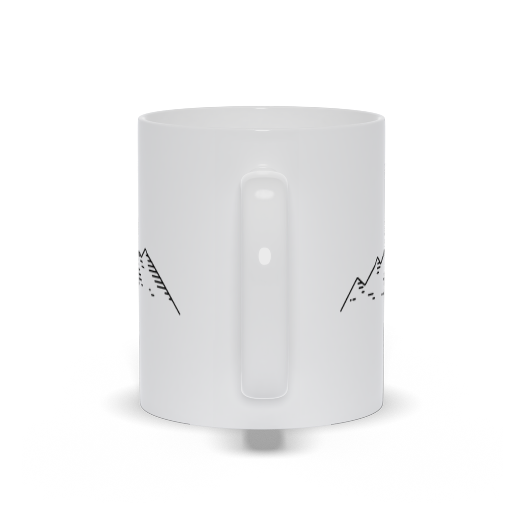 Mountain Coffee Mug - Line Drawing of Mountain Range Coffee Mug