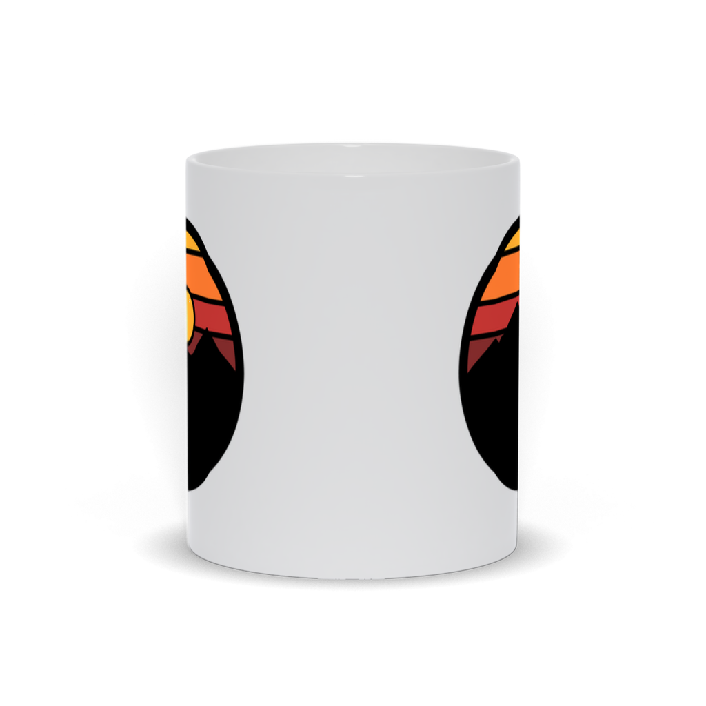 Mountain Coffee Mug - Dark Mountain Landscape with Sun Setting Coffee Mug