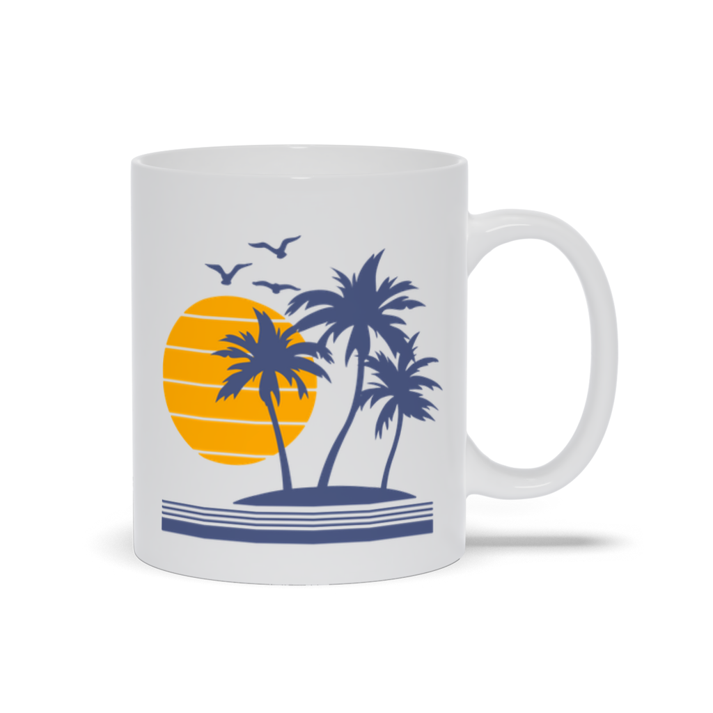 Outdoor Coffee Mug - Palm Trees, Seabirds and Sunsets Coffee Mug
