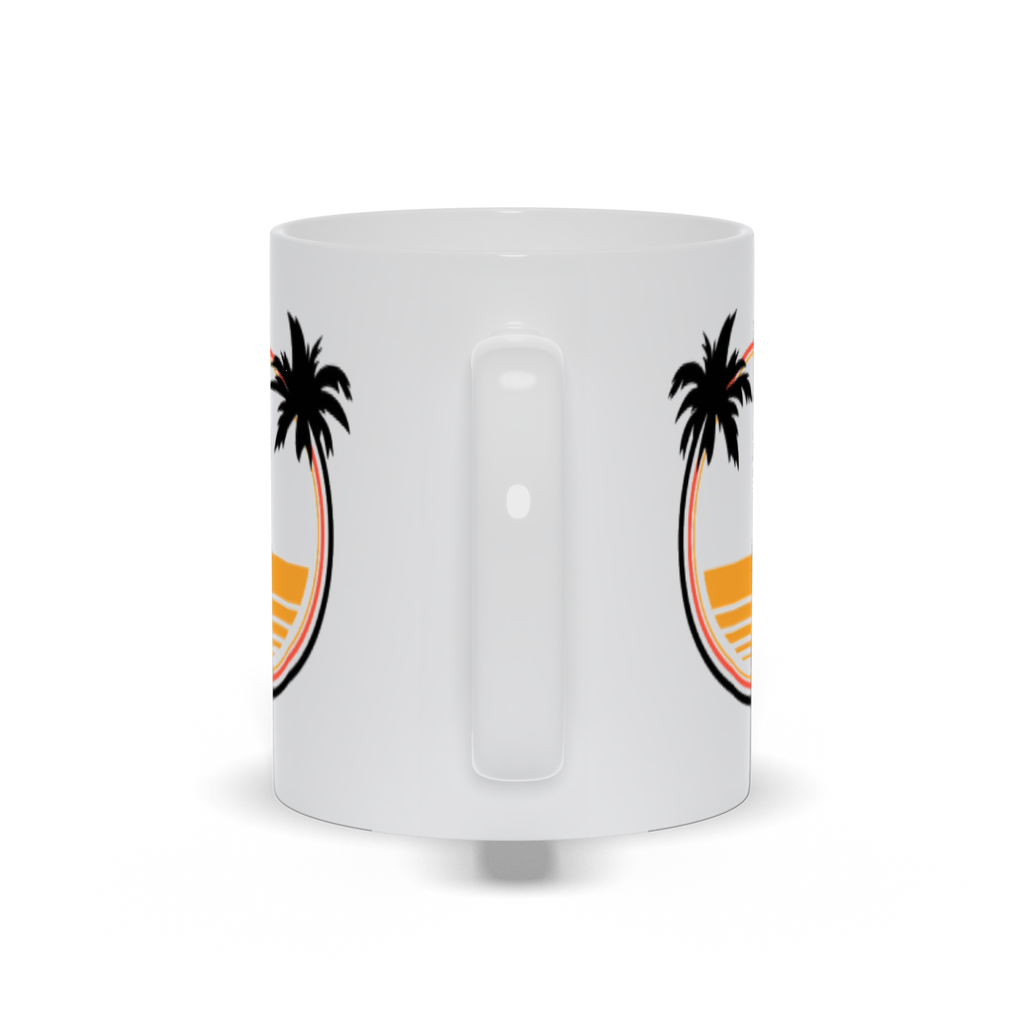 Palm Tree Coffee Mug - Two Palm Trees Over Water Coffee Mug