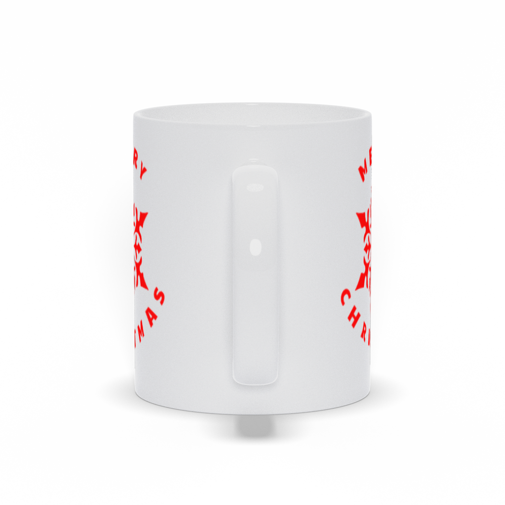 Holiday Coffee Mug - Red Winter Snowlflake with Merry Christmas Coffee Mug