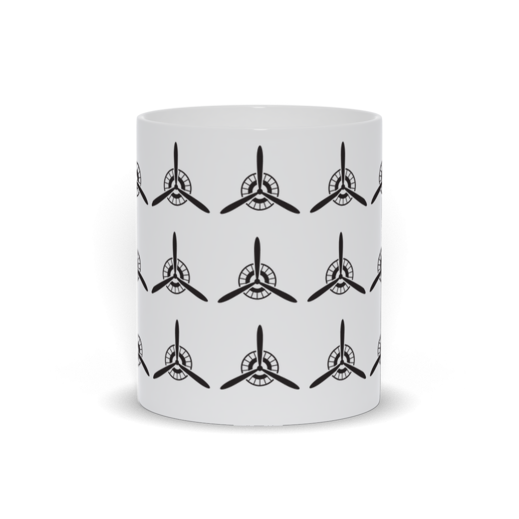 Airplane Coffee Mug - Group of Vintage Propellers on a coffee mug