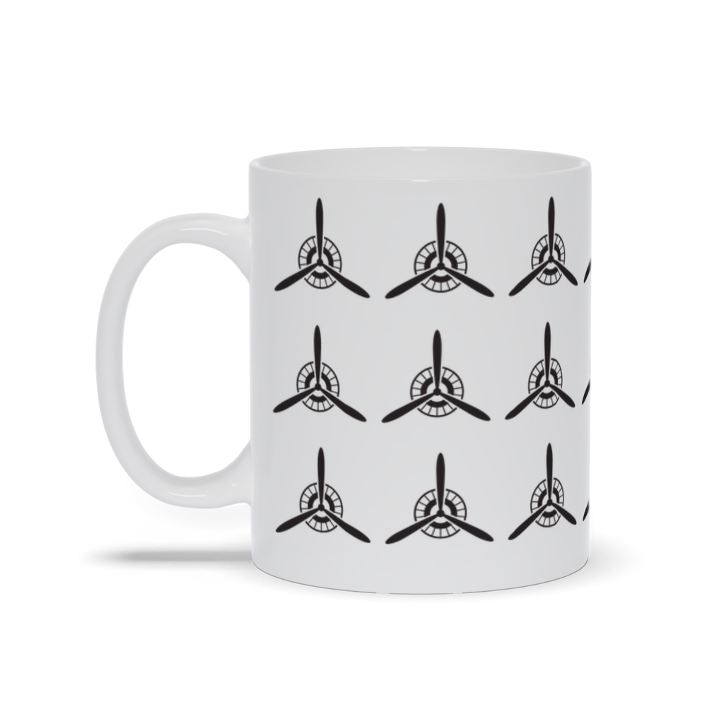 Airplane Coffee Mug - Group of Vintage Propellers on a coffee mug