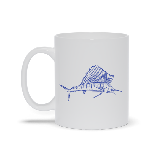 Animal Coffee Mug - Sailfish (Swordfish) drawing coffee mug