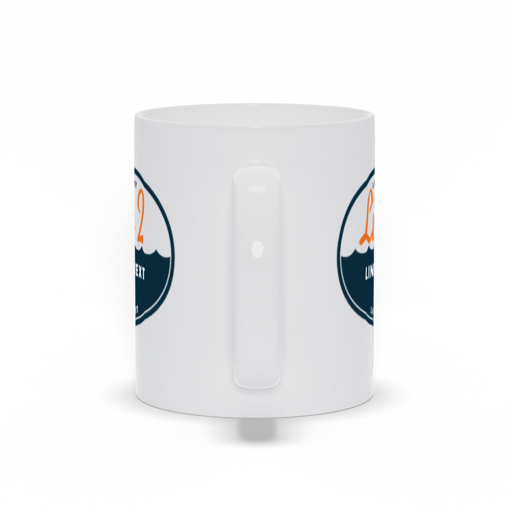 Personalized Coffee Mug - Oval logo with Water with 4 custom lines of text.