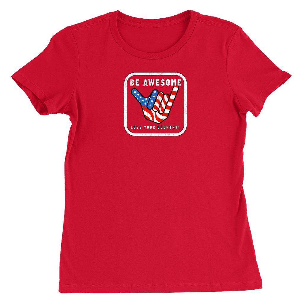 Be Awesome Love Your Country Patriotic USA Women's Vintage T-Shirt