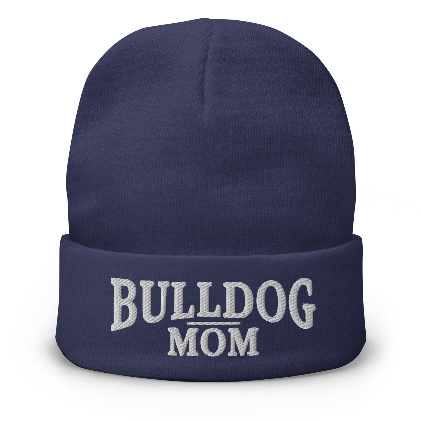 Bulldog Mom Embroidered Beanie