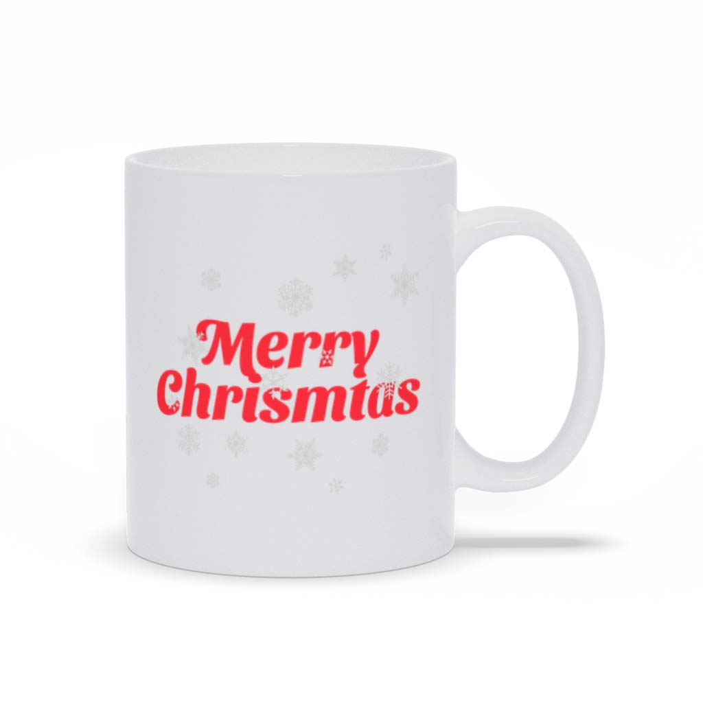 Merry Christmas Red Snowflake Coffee Mug