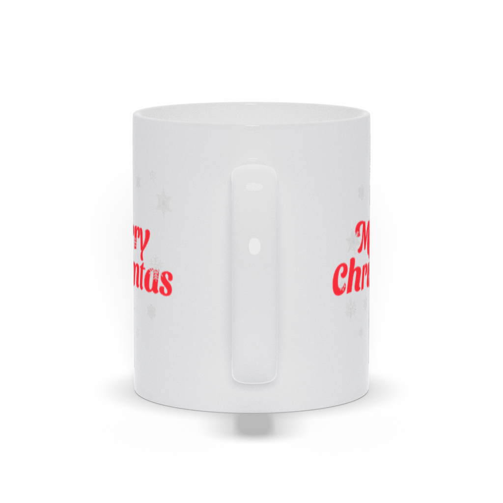 Merry Christmas Red Snowflake Coffee Mug Handle