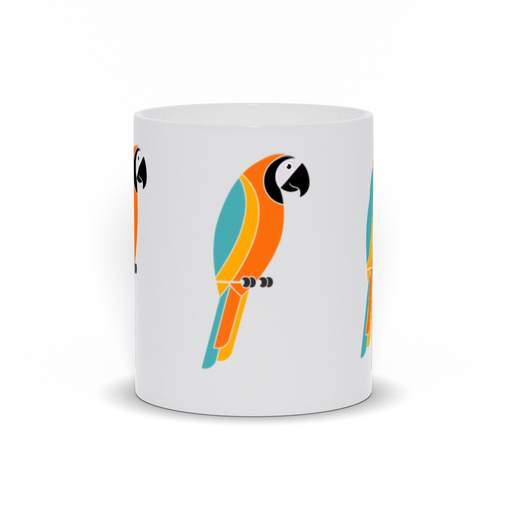 Animal Coffee Mug - Threee Parrots on a coffee mug