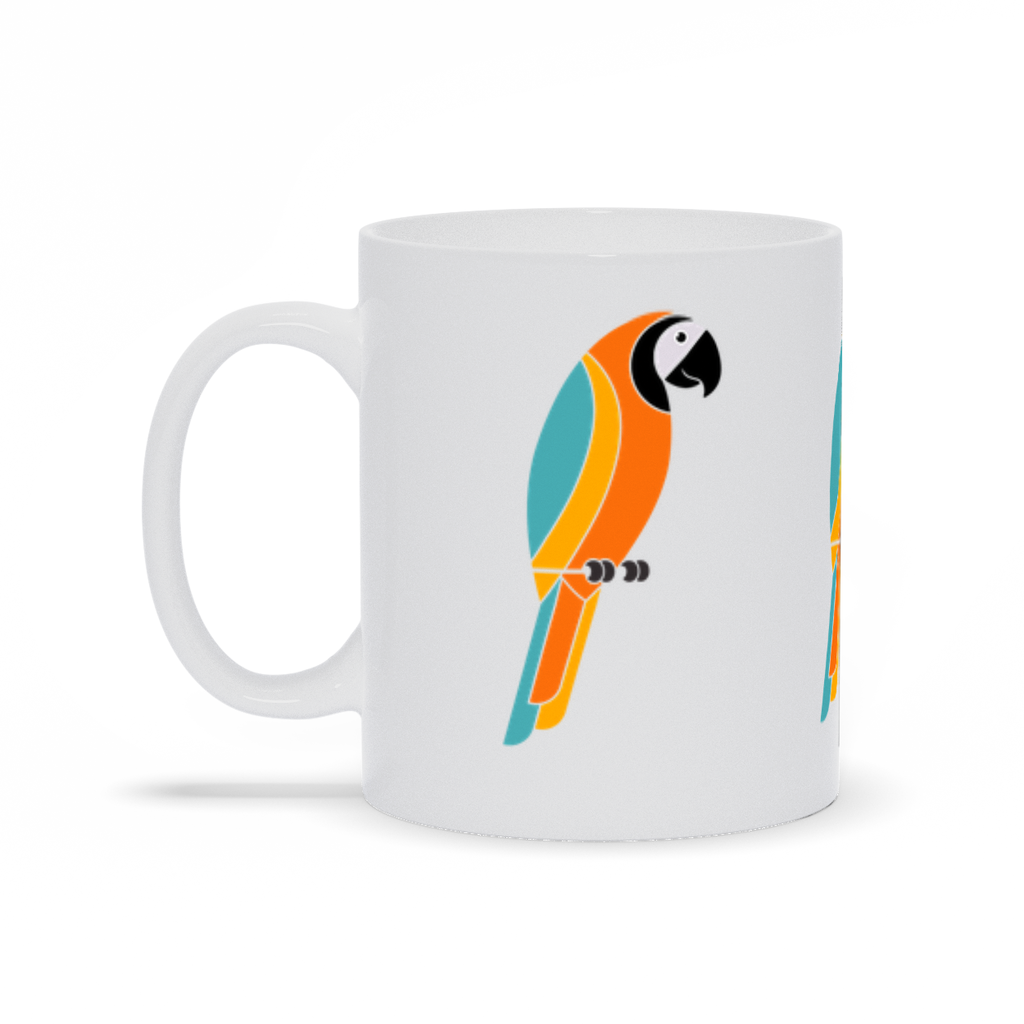 Animal Coffee Mug - Threee Parrots on a coffee mug