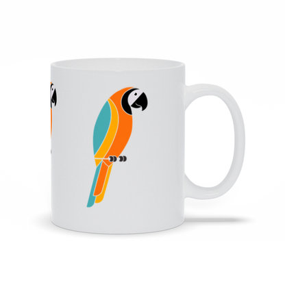 Animal Coffee Mug - Threee Parrots on a coffee mug