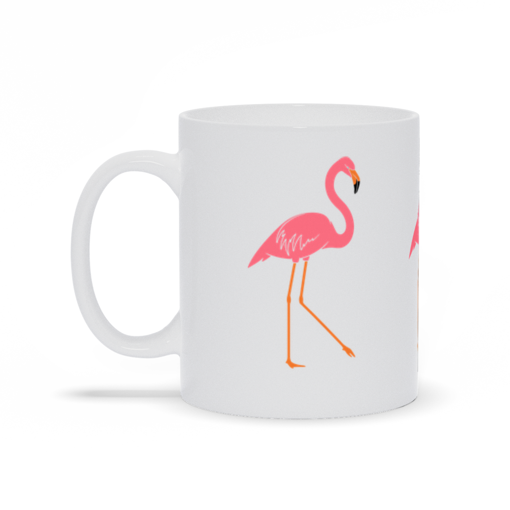 Animal Coffee Mug - Three Pink Flamingos On A Coffee Mug
