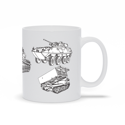 Military Tanks on a coffee mug