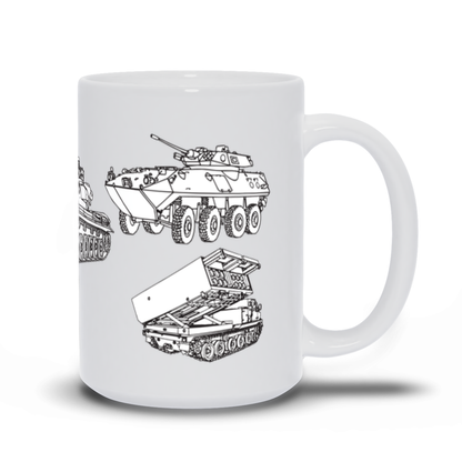 Military Tanks on a coffee mug