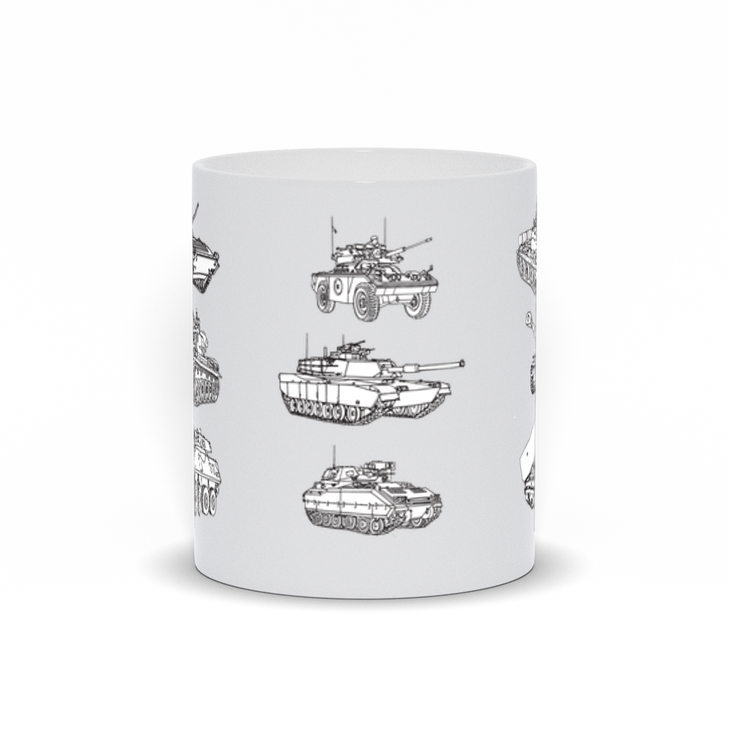 6 Military Tanks on a Coffee Mug