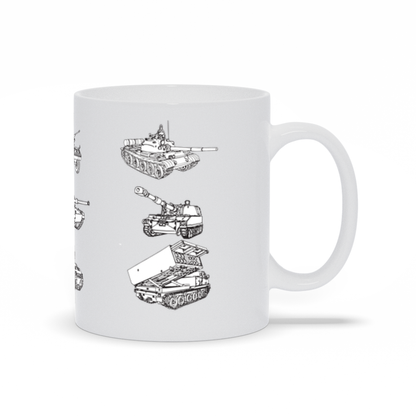 6 Military Tanks on a Coffee Mug