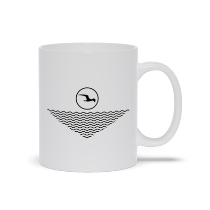 Animal Coffee Mug - Bird flying over water coffee mug