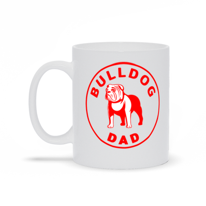 Bulldog Dad Coffee Mug in Red