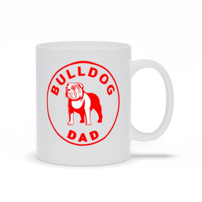 Bulldog Dad Coffee Mug in Red