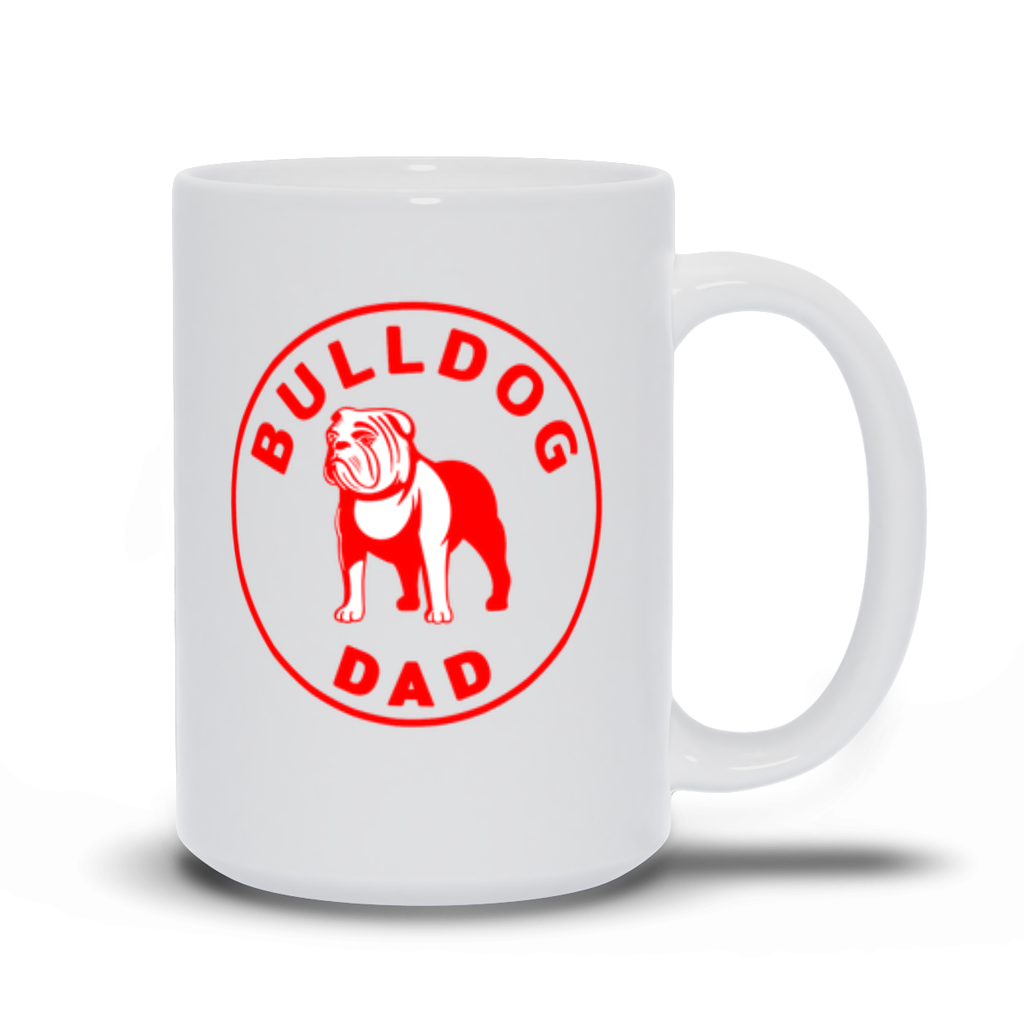 Bulldog Dad Coffee Mug in Red