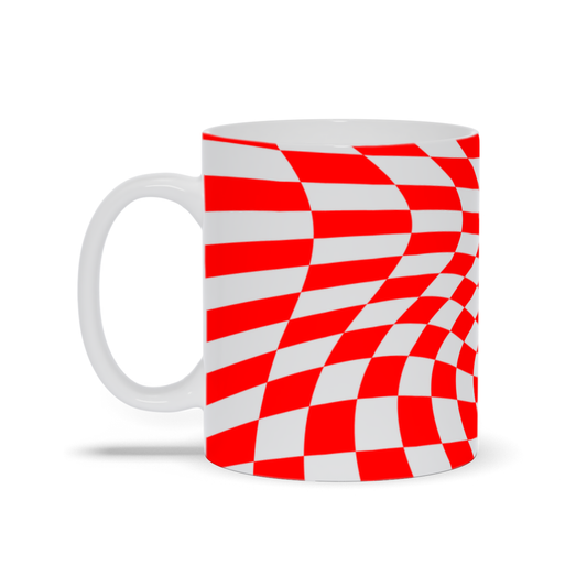 Red and White Checkered Coffee Mug