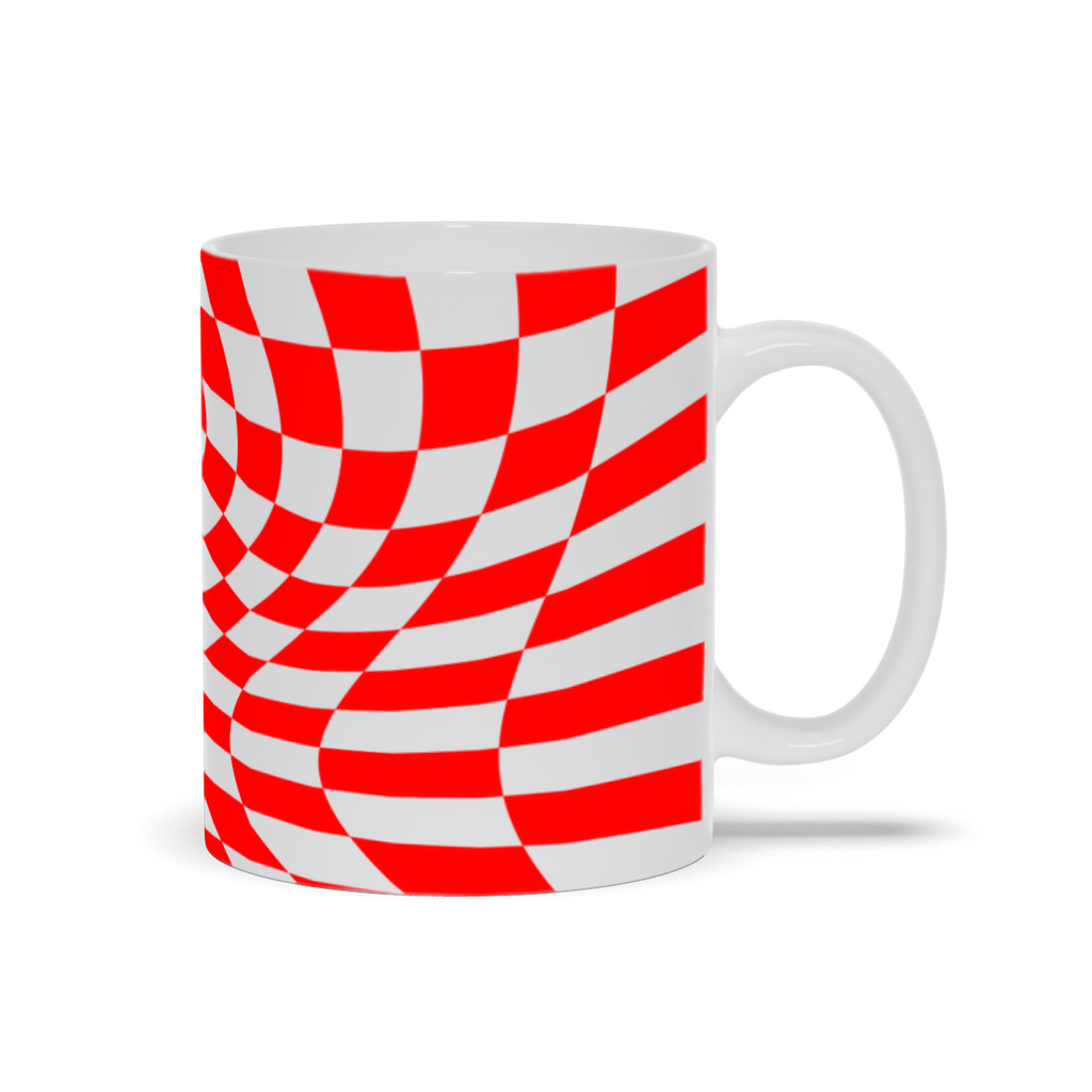 Red and White Checkered Coffee Mug
