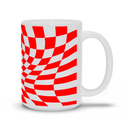 Red and White Checkered Coffee Mug