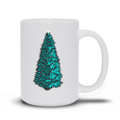 Holiday Coffee Mug - Christmas Tree Adorned with lights coffee mug