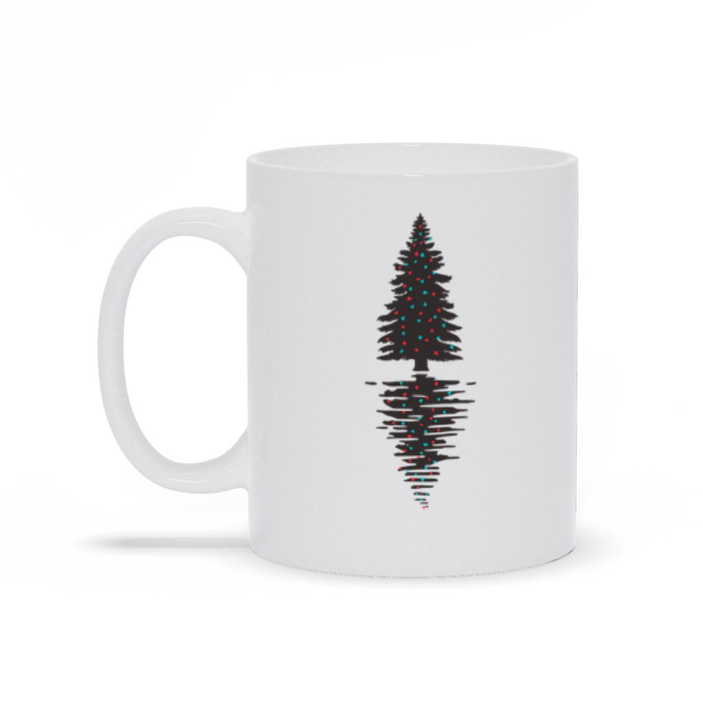 Holiday Coffee Mug - Decorated Christmas Tree with reflection coffee mug 