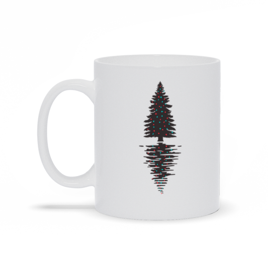 Holiday Coffee Mug - Decorated Christmas Tree with reflection coffee mug 