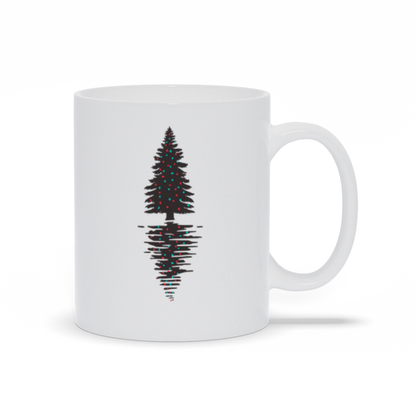 Holiday Coffee Mug - Decorated Christmas Tree with reflection coffee mug 