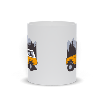 Truck Coffee Mug - Classic 4WD Truck on Camping Trip