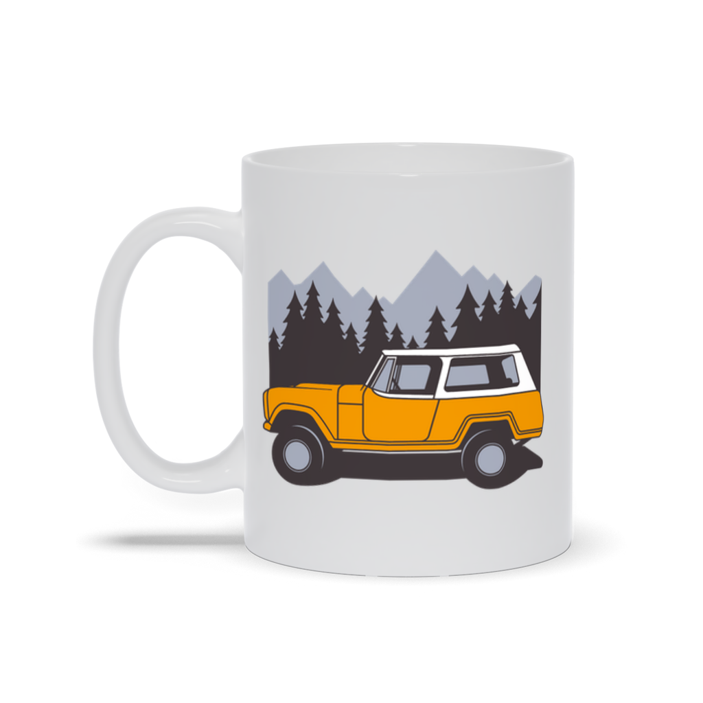 Truck Coffee Mug - Classic 4WD Truck on Camping Trip