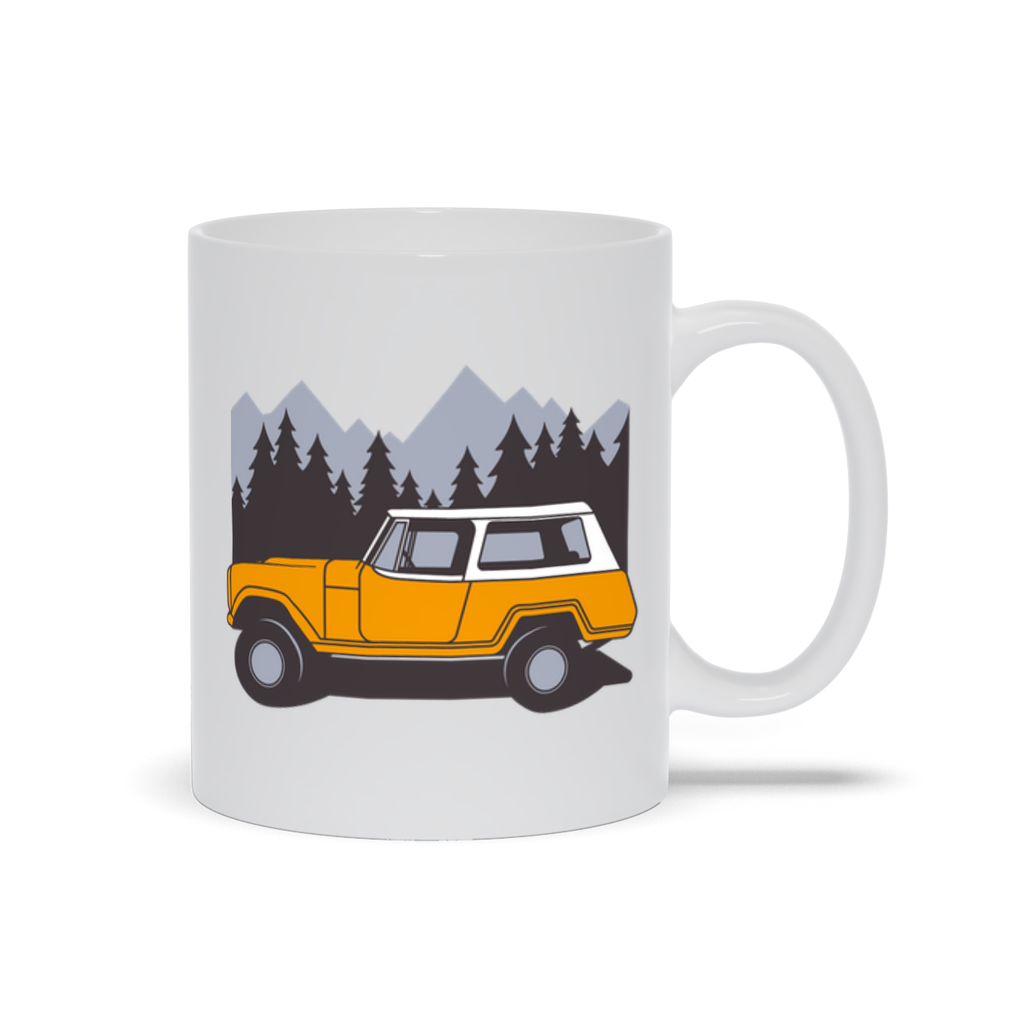 Truck Coffee Mug - Classic 4WD Truck on Camping Trip