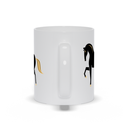 Animal Coffee Mug - Black Dancing Horse Coffee Mug