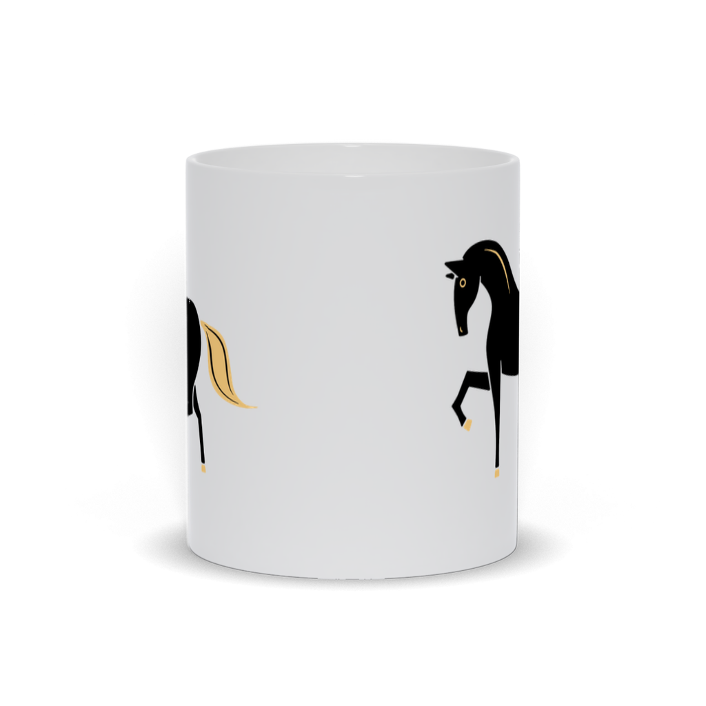 Animal Coffee Mug - Black Dancing Horse Coffee Mug