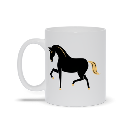 Animal Coffee Mug - Black Dancing Horse Coffee Mug