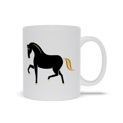 Animal Coffee Mug - Black Dancing Horse Coffee Mug