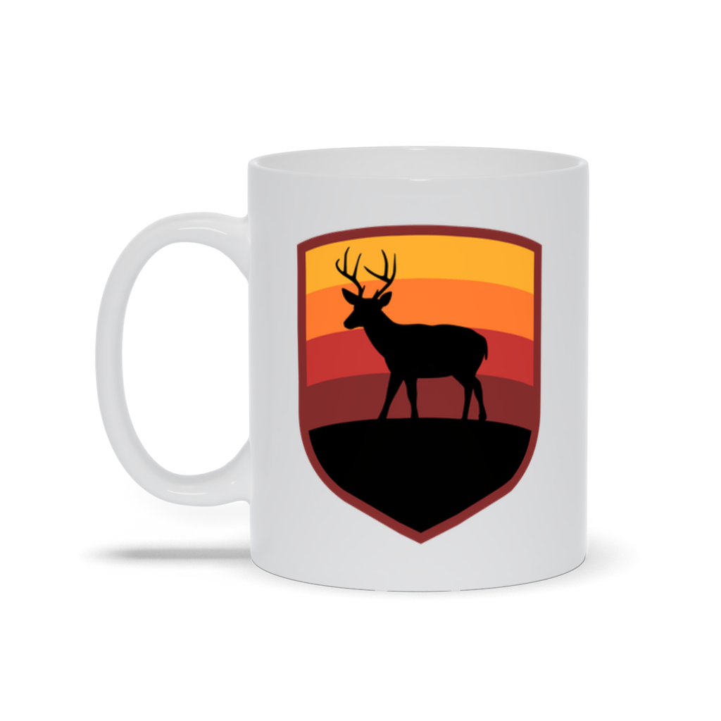 Animal Coffee Mug - Deer standing in Sunset Coffee Mug