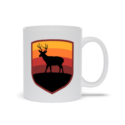 Animal Coffee Mug - Deer standing in Sunset Coffee Mug