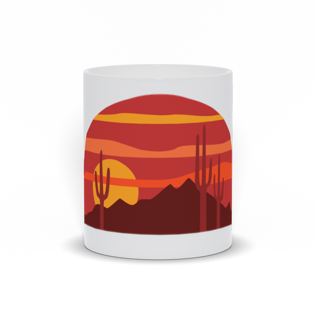 Mountain Coffee Mug - Desert Sun Setting Lanscape Scene Coffee Mug