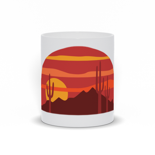 Mountain Coffee Mug - Desert Sun Setting Lanscape Scene Coffee Mug