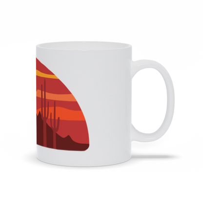 Mountain Coffee Mug - Desert Sun Setting Lanscape Scene Coffee Mug