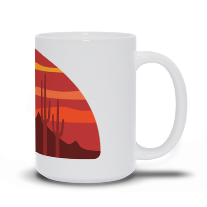 Mountain Coffee Mug - Desert Sun Setting Lanscape Scene Coffee Mug