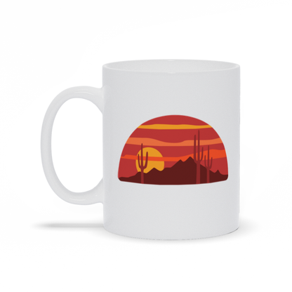 Mountain Coffee Mug - Desert Sun Setting Lanscape Scene Coffee Mug